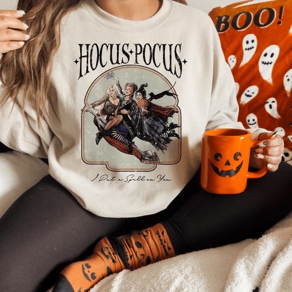 I Put a Spell On You Hocus Pocus Halloween Sand Sweatshirt - Picture 2 of 6